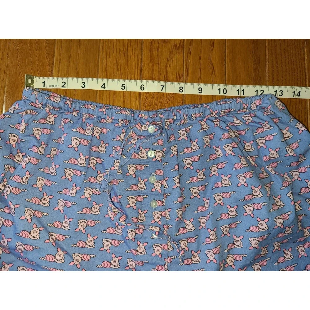 DISNEY Boxers PIGLET SHORTS SIZE XL‎ Blue and Pink Elastic Waist Tie Sz Small